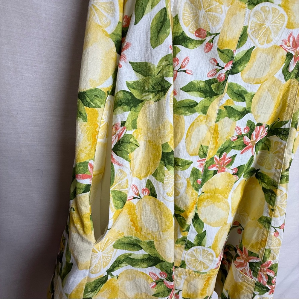 Avec Les Filles Lemon Corset Style Lemon Printed Mini Dress- Size 14 NWT - Picture 3 of 9